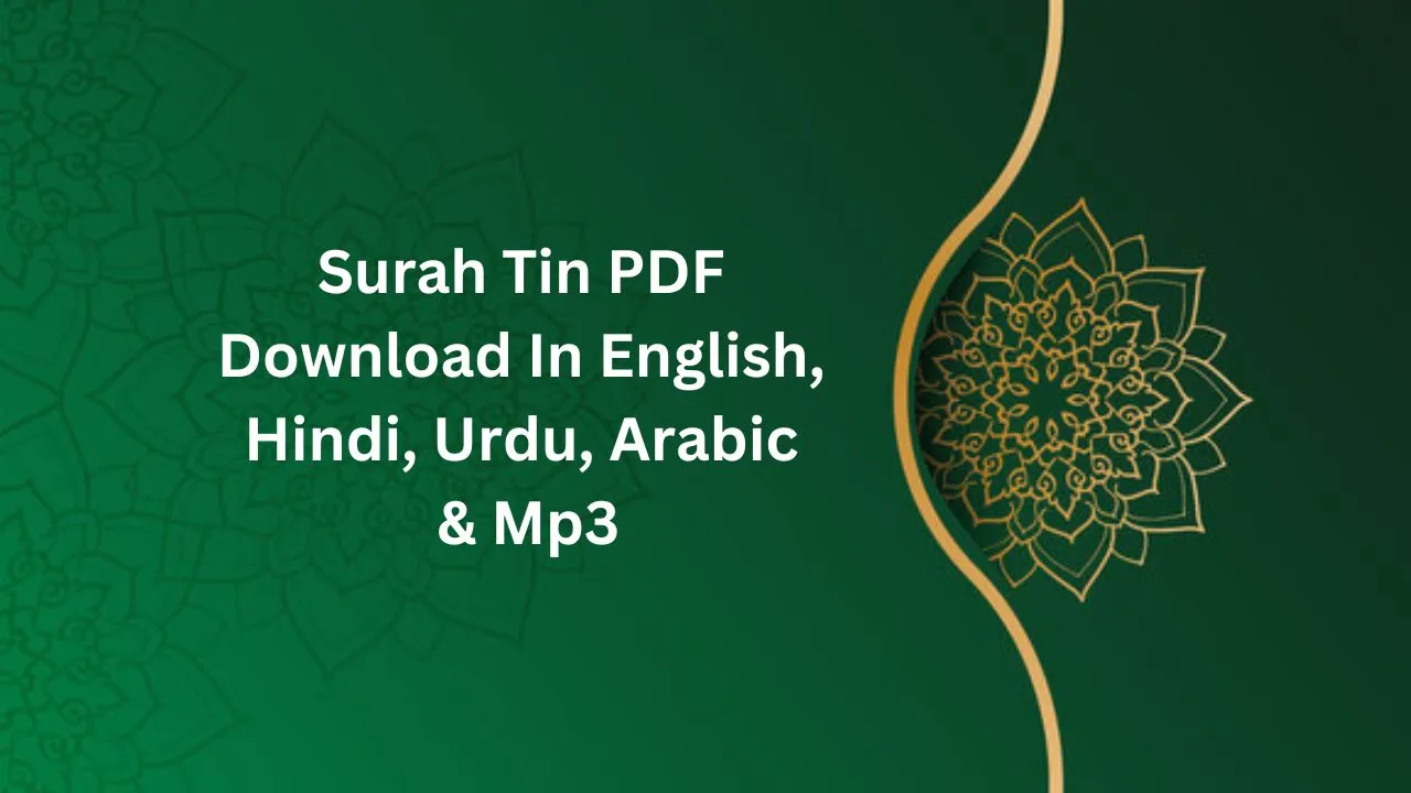 Surah Tin PDF Download In English, Hindi, Urdu, Arabic & Mp3